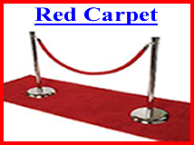 Red Carpet, Chrome Stanchions, Ropes Red Carpet, Chrome Stanchions, Ropes